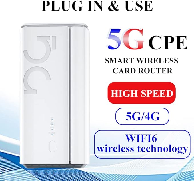 UOTEK 5G CPE Router with SIM Card Slot, NSA SA WiFi 6 5G Router Dual Band Cellular Modem for Home Office Indoor Wireless Internet Router