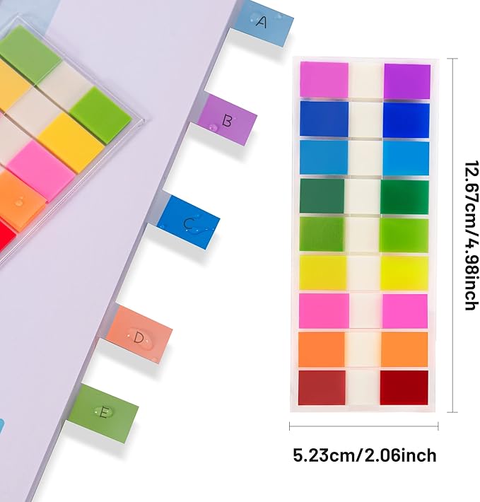 Golcellia 756 Pieces Transparent Sticky Notes Page Markers Book Tabs Page Tabs, Pop Up Index Tabs,Tabs for Annotating Books