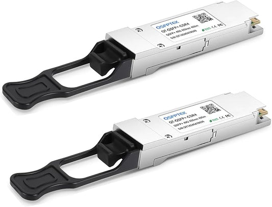 QSFPTEK 40GBASE-CSR4 Optical Transceiver QSFP+ 850nm 400m DOM MTP/MPO MMF Module for Cisco QSFP-40G-CSR4-2Pack