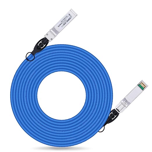 ipolex Colored 10G SFP+ Twinax Cable, Direct Attach Copper(DAC) Passive Cable, 7m (22.97ft) in Blue, for Cisco SFP-H10GB-CU7M, Meraki, Ubiquit, Mikrotik, Intel, Fortinet, Netgear and More