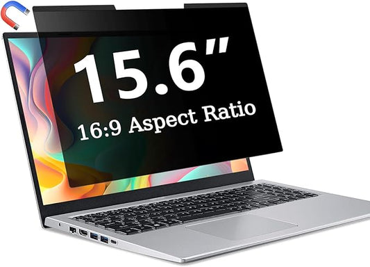 ZOEGAA Magnetic 15.6 Inch Laptop Privacy Screen Filter, Compatible with HP Dell Acer Asus Samsung Lenovo, for 16:9 Widescreen Display Laptop Privacy Screen 15.6 inch and Anti-Glare Protector