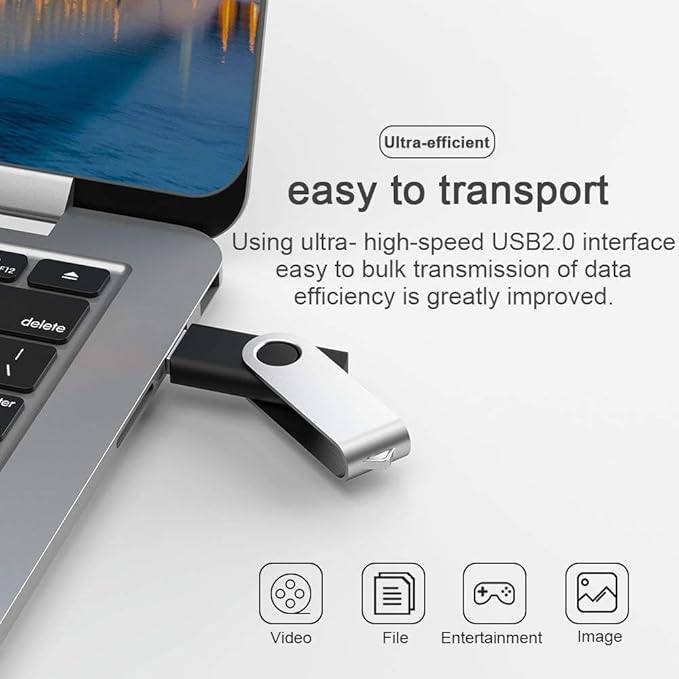 TOPESEL 10 Pack 64GB USB 2.0 Flash Drive Memory Stick Thumb Drives (5 Mixed Colors: Black Blue Green Red Silver)