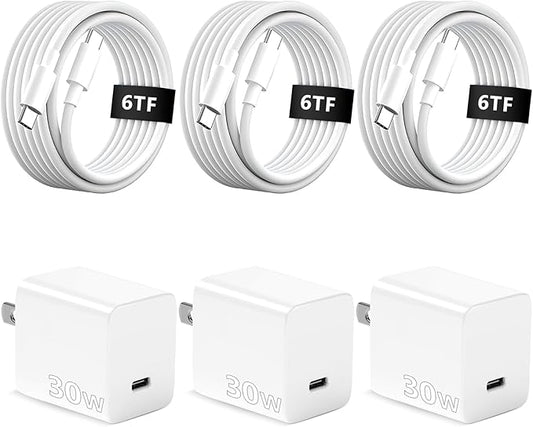 iPhone 15 16 17 Charger Fast Charging,6.6 FT Long USB C Charger Cord with 30W Type C Phone Fast Charging Block for iPhone 17/16/Pro/Pro max/16 Plus, iPhone 15/15 pro/15 pro max/15 Plus,iPad,Android