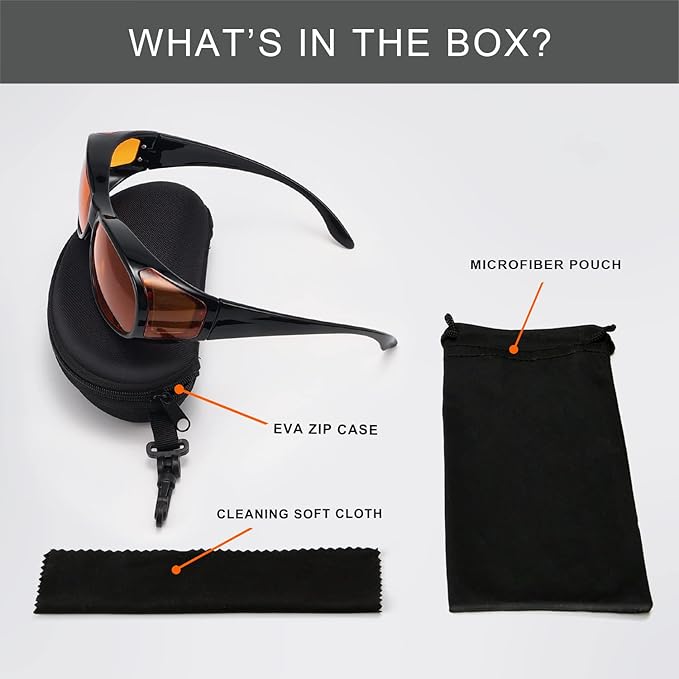 Eyekepper 100% Blue Light Reduction,Fitover Anti-Blue Blocking Computer Glasses with Extra Amber Lens