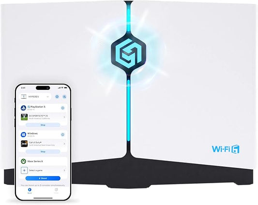 Gaming Router WiFi Booster - Free 90-Day GearUP Booster Subscription, AX3000 PC & Consoles Game Booster, Dual Band WiFi 6, 2402Mbps 5GHz & 2.4GHz (Core Plan - White)
