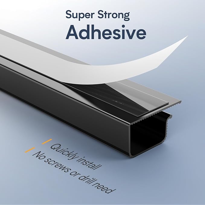 Delamu 4 Pack Cord Organizers for Desks, 62.8in Cable Organizer Cable Management Under Desk, Self Adhesive Wire Management Raceway, Desk Organizers and Accessories for Office&Home Organization, Black