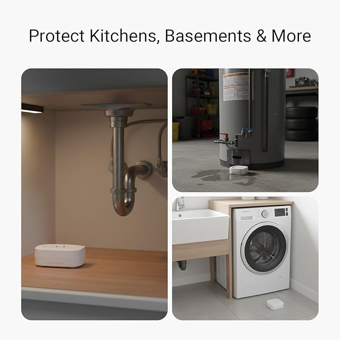 YoLink Water Leak Starter Kit: Hub + 4 Leak Sensor 1 (Silent), LoRa Long-Range, App/SMS/Email Alerts, D2D Offline Triggers, 2 AAA Up to 5-Year Battery, Works with Alexa/IFTTT/Home Assistant