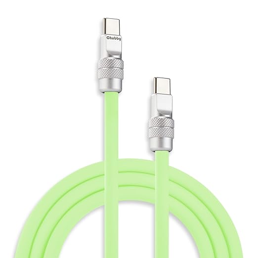chubbycable Chubby 2.0 Fast Charging Cable Durable Soft Silicone USB C Cable 240W Extra Thick Charger Cord Compatible with iPhone 17-15 Series iPad, Mint Green, Type-C to Type-C, 19.6 FT