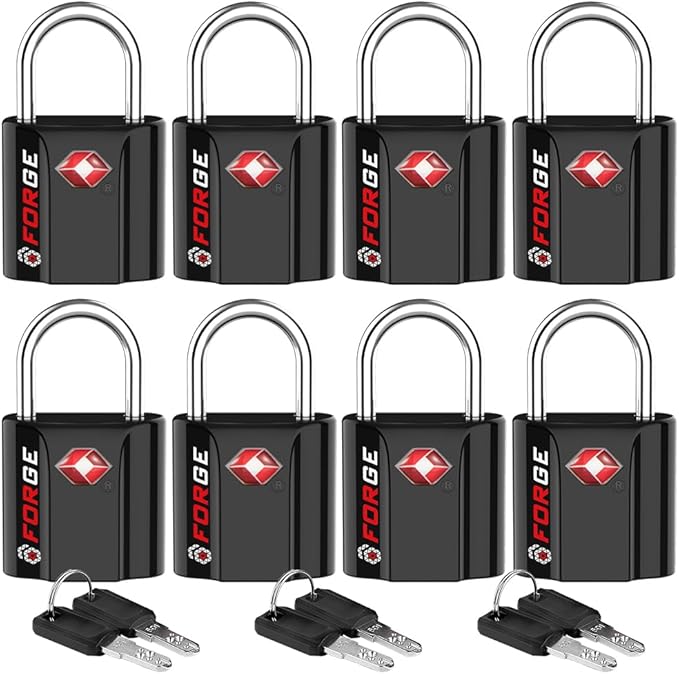 TSA Approved Luggage Locks, Ultra-Secure Dimple Key Travel Locks with Zinc Alloy Body