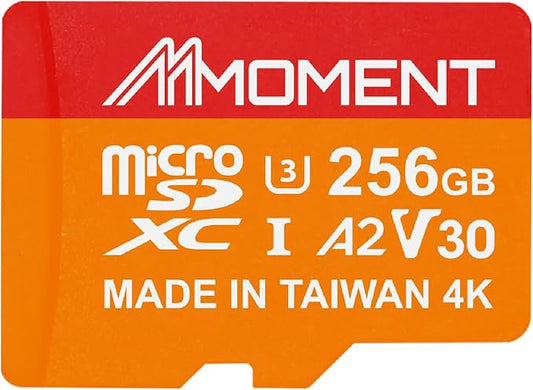 MMOMENT 256GB Micro SDXC Card, A2, UHS-I, U3, V30, Class 10 Compatible, Read Speed Up to 160 MB/s, Write Speed Up to 120 MB/s, SD Adapter Included