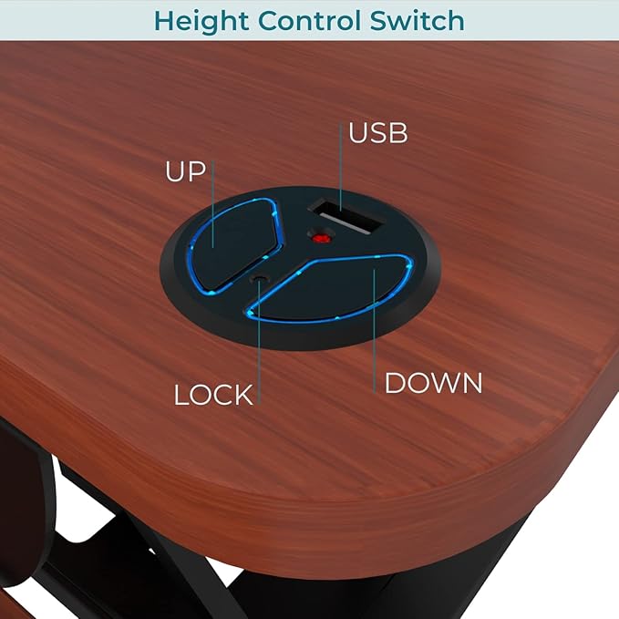 VERSADESK® PowerPro™ 40” x 24” Standing Desk Converter | 7.75” - 23.5” Electric Height Adjustable Sit to Stand Desk Riser w/ Keyboard Tray & USB Hub - Ergonomic Workstation for Home & Office, Cherry