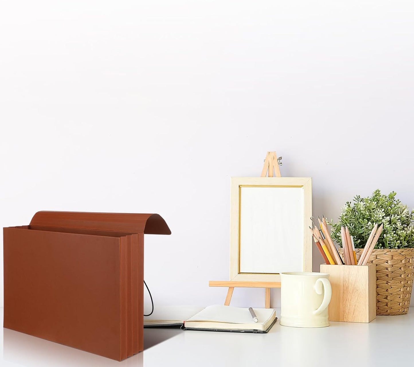 Chuangdi 10 Pcs Expanding File Wallet with Flap and Elastic Cord Closure Expandable Expanding File Folder for Lawyers Bankers Documents Paper Office, 3-1/2 Expansion, Legal Size, Brown