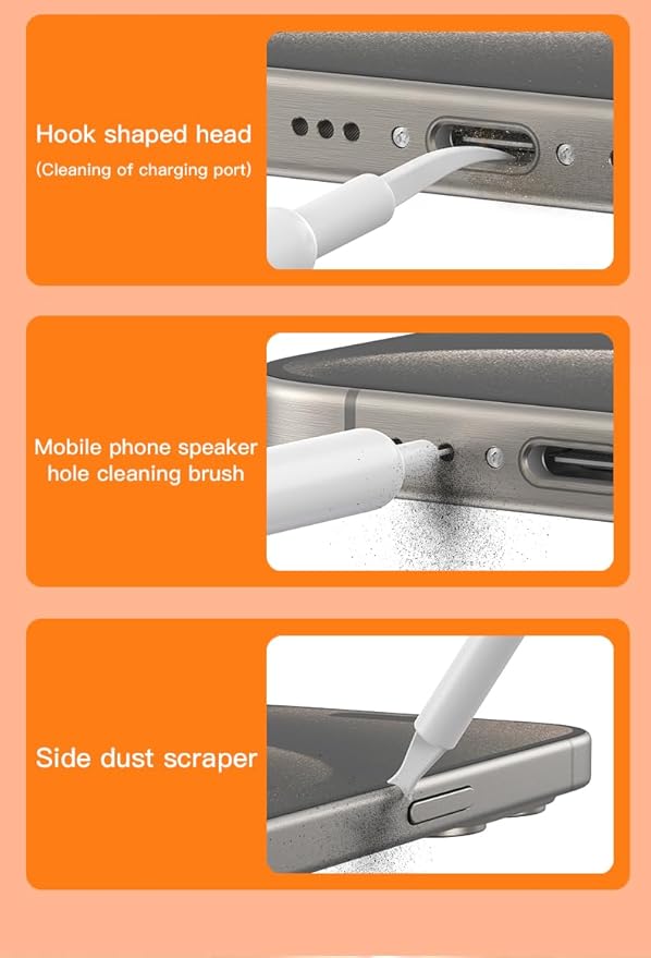 32-in-1 Multi-Functional Cleaning Kit for Electronics inlcuding Headphones,Mobile Phones,Computer,Monitor,Lens and etc, Compact and Portable Design (Black)