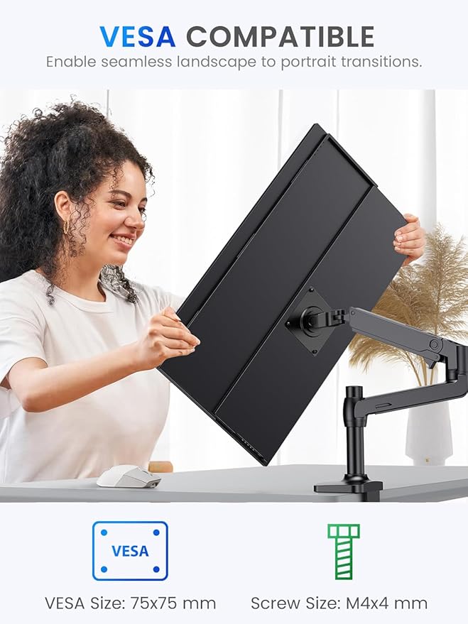 UPERFECT 24.5" 2K QHD Large Gaming Monitor, 2560×1440, 165Hz USB-C/144Hz HDMI, 1ms, FreeSync HDR IPS, Dual Speakers, VESA Stand, Mobile Second Screen for Laptop, MacBook, Switch