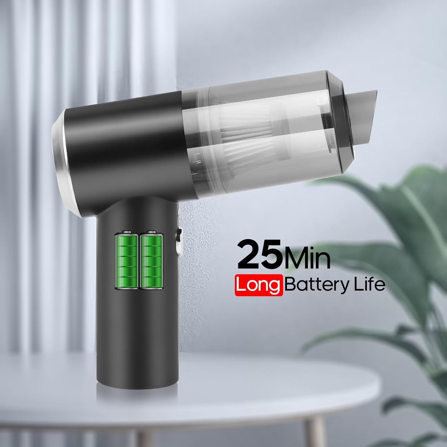 Mini Portable Vacuum Cleaner, Keyboard Wireless Handheld Vacuum with Brush Motor 4500PA High Power and TypeC, for Car,Office and Home Cleaning /V01/Black