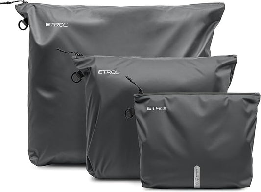 ETROL Travel Packing Cubes Set of 3, Waterproof Compression Storage Bags for Clothes, Lightweight Luggage Organizers for Suitcase, Backpacking, Hiking, Camping & Business Trips(S+M+L)