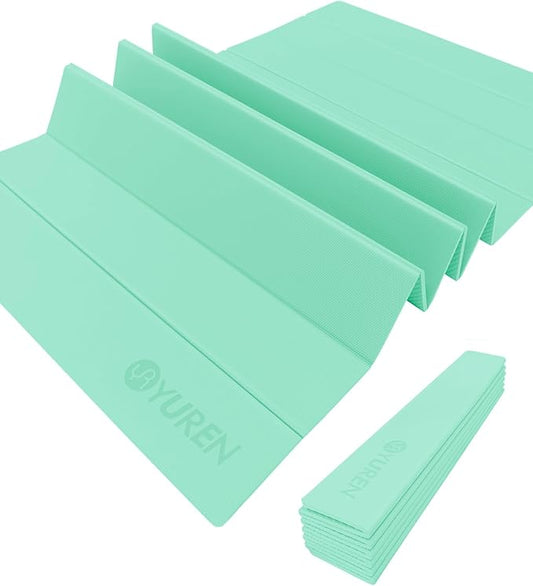 Foldable Yoga Mat 10mm Thick Wide Exercise Mat Non Slip Workout Mat for Home Gym, Travel, with Yoga Carrying Bag