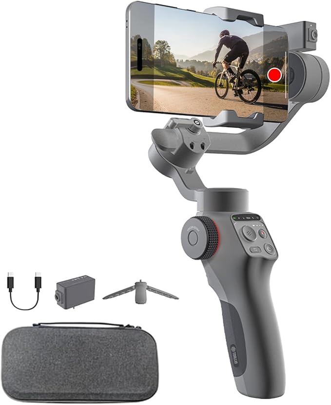 TOALLIN Gimbal Stabilizer for Smartphone, 3-Axis Phone Gimbal with AI Tracking, Gesture Control, Long Battery Life Stabilizer for iPhone & Android, Video Recording, Streaming, Travel Vlogging
