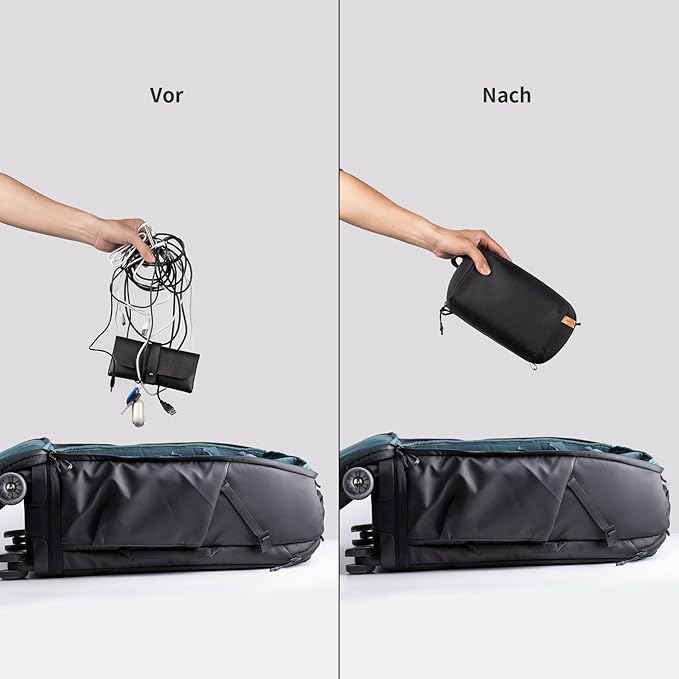 PGYTECH Travel Tech Organizer, Waterproof Tech Pouch, Electronics Accessories Organizer Travel Carrying Case, Organizer Bag for Cord, Phone Batteries, Charger,Photography SD Card, Green