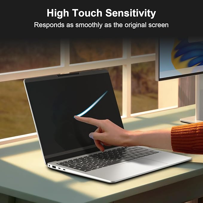 13.8 Inch Magnetic Privacy Screen for Microsoft Surface Laptop 7, Removable Anti Glare Screen Protector, Blue Light Computer Filter, Anti Spy Easy Install