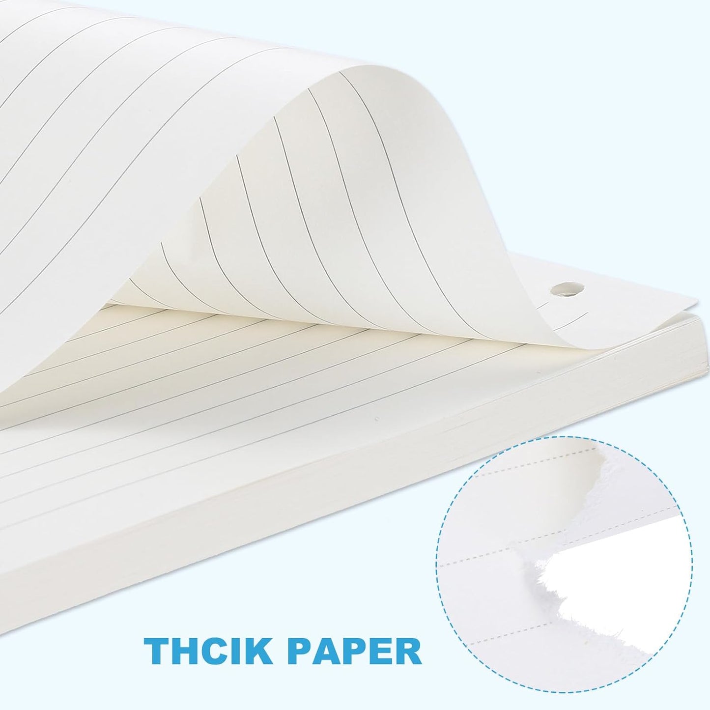 PATIKIL A6 Ruled Refills Inserts 6-Ring Binder Loose Leaf Planner Filler Paper Planner Inserts, 160 Sheets/320 Pages, Lined, White