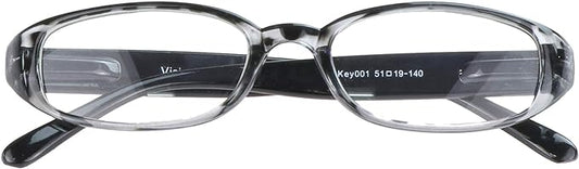 VisionGlobal 1 Pair Reading Glasses with Spring Hinge, Blue Light Blocking Glasses for Women/Men (Black,+1.00 Magnification)