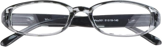 VisionGlobal 1 Pair Reading Glasses with Spring Hinge, Blue Light Blocking Glasses for Women/Men (Black,+5.75 Magnification)