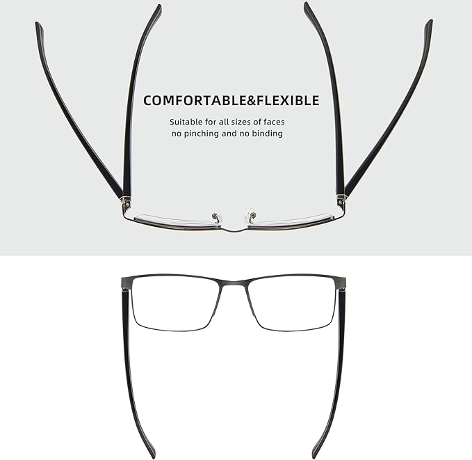 Bifocal Reading Glasses Men Blue Light Computer Readers Clear Top Designer Metal Frame Fashion Spring Hinge Eyeglasses