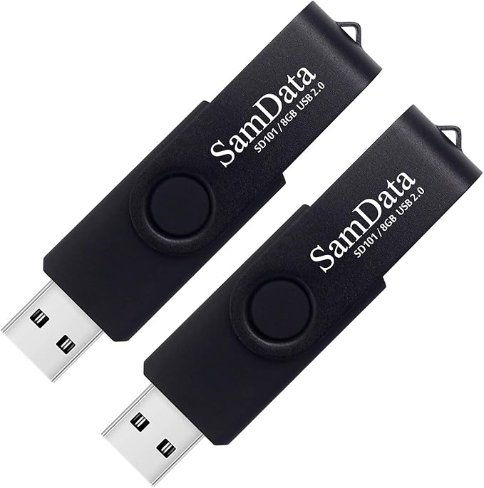 8GB USB Flash Drives 2 Pack 8GB Thumb Drives Memory Stick Jump Drive with LED Light for Storage and Backup (2 Pack Black)