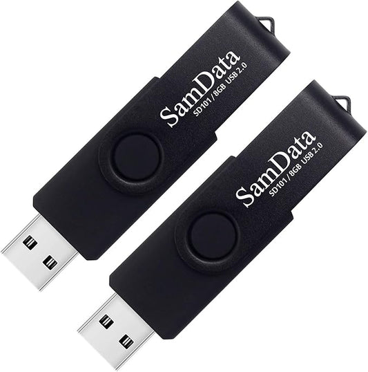 8GB USB Flash Drives 2 Pack 8GB Thumb Drives Memory Stick Jump Drive with LED Light for Storage and Backup (2 Pack Black)