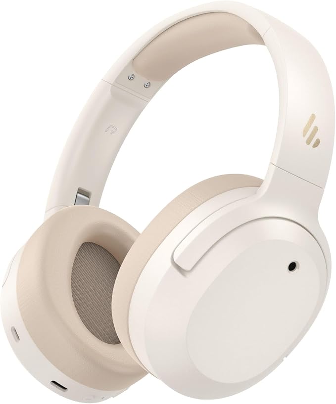 Edifier W820NB Plus Gen 2 Wireless Over-Ear Noise Cancelling Headphone, -49 dB ANC, LDAC Hi-Res Audio, 88H Playtime, Spatial Sound, Volume Guard, Bluetooth V6.1 & Multipoint, Fast Charge - Ivory