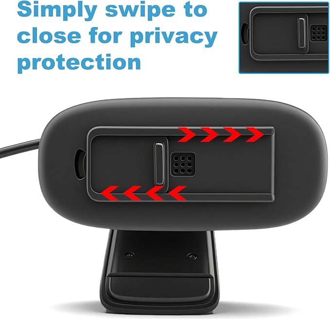 Webcam Cover for Logitech C270/C310 HD Webcam, Slide Shutter Privacy Cover with Precise Mic & LED Indicator Cutouts, Anti-Spy Shield for PC/Laptop (Black)