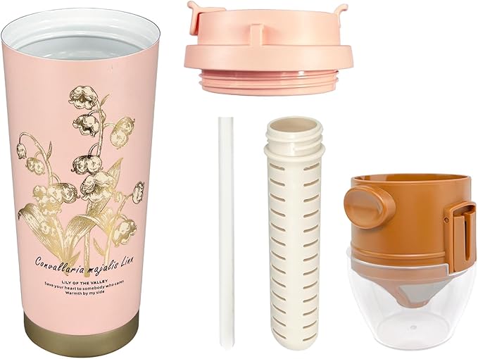 ZK&HX LIFE 17oz Camping Coffee Makers with Ceramic Coating,Camp Pour Over Coffee Maker Set,Portable Coffee Kit for Travel Camping,Insulated Coffee&Tea Mug,Tea Infuser Mug for Loose Leaf Tea