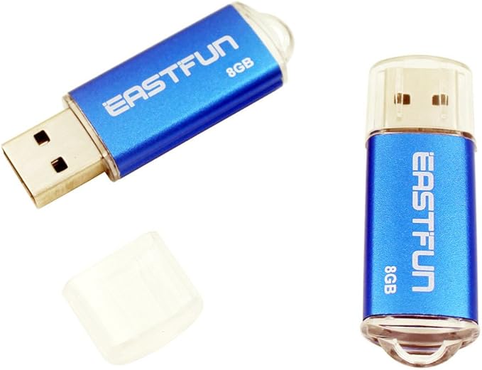 EASTFUN 5Pcs 8GB USB Flash Drive USB 2.0 Flash Memory Stick Thumb Stick Pen(Five Mixed Colors: Blue Purple Rose Green Gold)