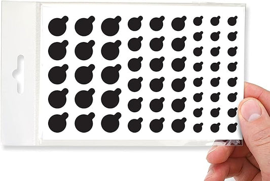 BLOCKED Webcam/Camera Vinyl Covers | Low-Tack Restickable Webcam Sticker | Multiple Sizes | Black 57-Pack Tabbed (Muted Matte)