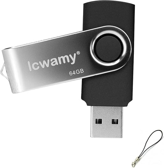 64GB USB Drive USB2.0 Flash Drive USB Stick Thumb Drive USB Flash Drives USB Flash Drive Pendrive (Black,64GB)