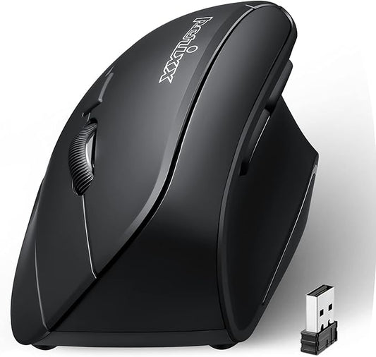 Perixx PERIMICE-715II Wireless Ergonomic Vertical Mouse - 2.4 G - 800/1200/1600 DPI - Right Handed Natural Ergonomic Vertical Design