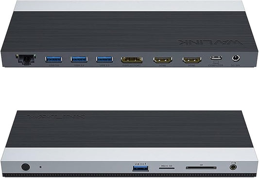 WAVLINK USB C Docking Station 4K Triple Display (2 HDMI + 1 Displayport) with 100W PC Charging, Gigabit Ethernet, 4 USB 3.0, SD/TF Card Slot, Audio, for Dell HP MacBook Lenovo and Other USB C Laptops