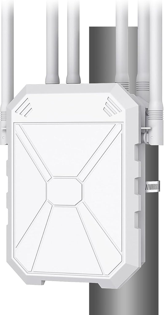 AX1800 Outdoor WiFi Extender, IP67 Weatherproof Outdoor Wireless Access Point, Supports Extender/AP/Repeater, Dual Band High Power Long Range Outdoor WiFi Extenders Booster for Farm Backyards Garages