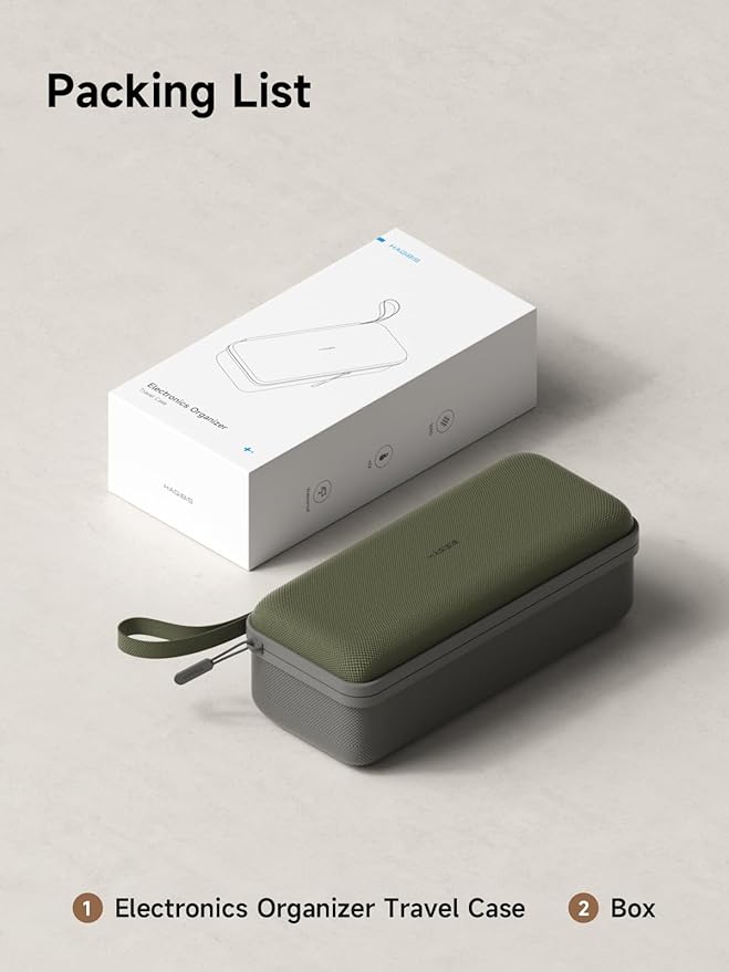 Hagibis Electronics Organizer Travel Case Cable Organizer Bag Pouch Portable Waterproof Carry Case for Cable, Charger,Power Bank, SD Card, Mouse, USB Flash Disk (DPB03 Green)