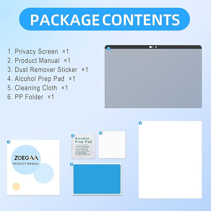 ZOEGAA Privacy Screen MacBook Air 13 Inch (2010-2017), Magnetic Removable Screen Filters Anti-Peeping, Anti Blue Light and Anti Glare Privacy Screen for Macbook Air 13 inch Model (A1369, A1466)