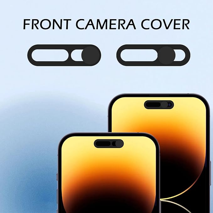 Front Camera Cover,Webcam Cover Compatible for Phone 14Pro/14 Pro Max/15/15Plus/15Pro/15Pro Max/16/16Plus/16Pro/16Pro Max,Protect Privacy and Security,Not Affect Face ID, 2 Pack-Black