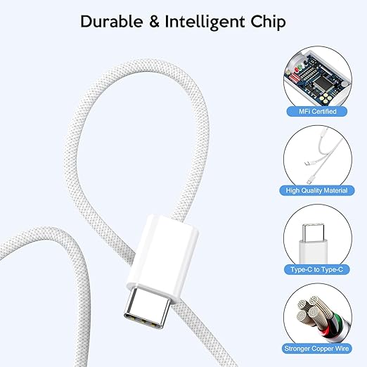 iPhone 17 16 Charger Fast Charging,20W Fast USB C Charger Block 3Pack USBC Type C Fast Charging 6FT Woven Charge Cable for Apple iPhone Air/17 Pro Max/16e/16 ProMax/16Plus/15 Pro/iPad Pro/Air/AirPods