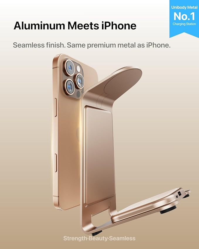 Intoval 3 in 1 Wireless Charging Station for iPhone 17 16 15 14 13 12 11 X Pro Max, Wireless Charger for Apple Watch Ultra 3 SE 9 8 7 6 5 4 3 2, for AirPods 4 Pro Pro 2 3 (Y93, Desert)