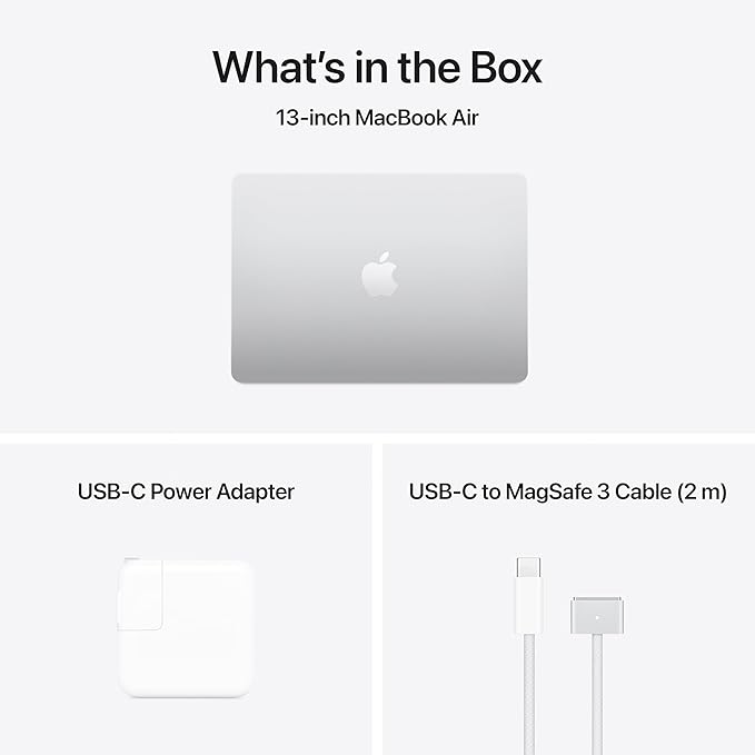 Apple 2025 MacBook Air 13-inch Laptop with M4 chip: Built for Apple Intelligence, 13.6-inch Liquid Retina Display, 24GB Unified Memory, 512GB SSD Storage, Touch ID; Silver with AppleCare+ (3 Years)