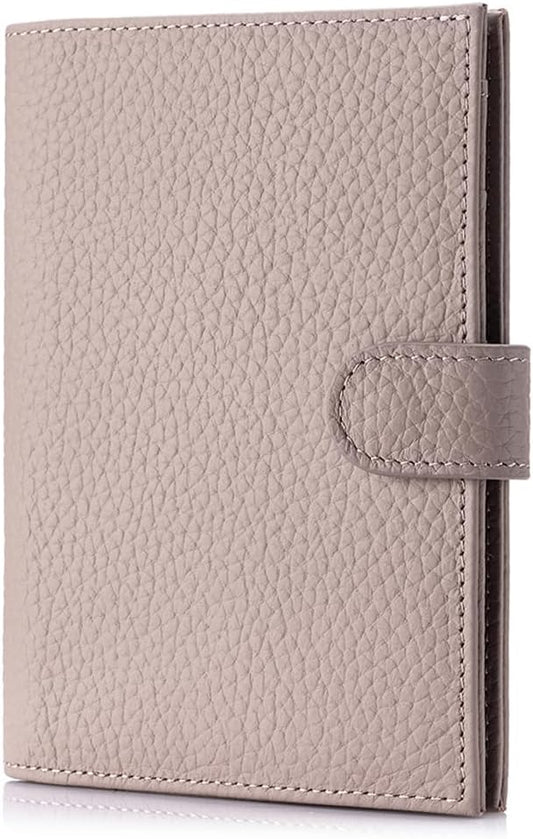 RFID Blocking Passport Holder for Travel Women – Leather Passport Holder with Card Slots, Coin Wallet & SIM Slot – Slim Genuine Leather Travel Organizer – Mauve Pink