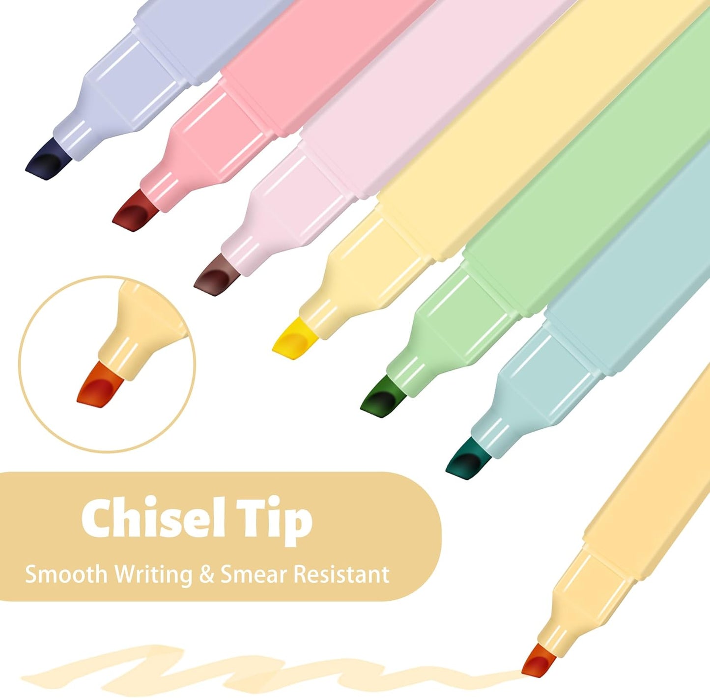 Highlighters,20Pcs Highlighters Assorted Colors,Chisel Tip Bible Pens,Pastel Markers for Journaling Planner Notes Graduation Gifts