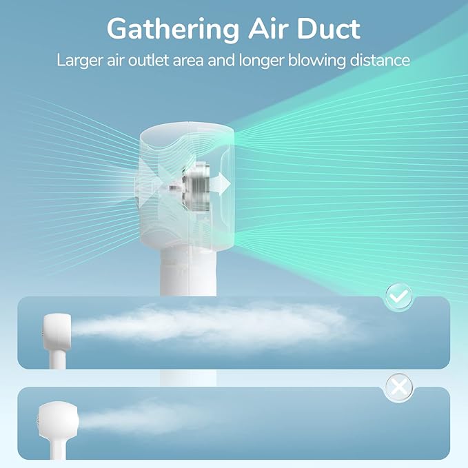 JISULIFE Mini Portable Fan-Bladeless Safe Design, Powerful Turbo Handheld Fan with 5 Speeds, 16Hrs Max Cooling Time，USB Rechargeable, Small Pocket for Travel/Lash, Gifts For Girls/Women