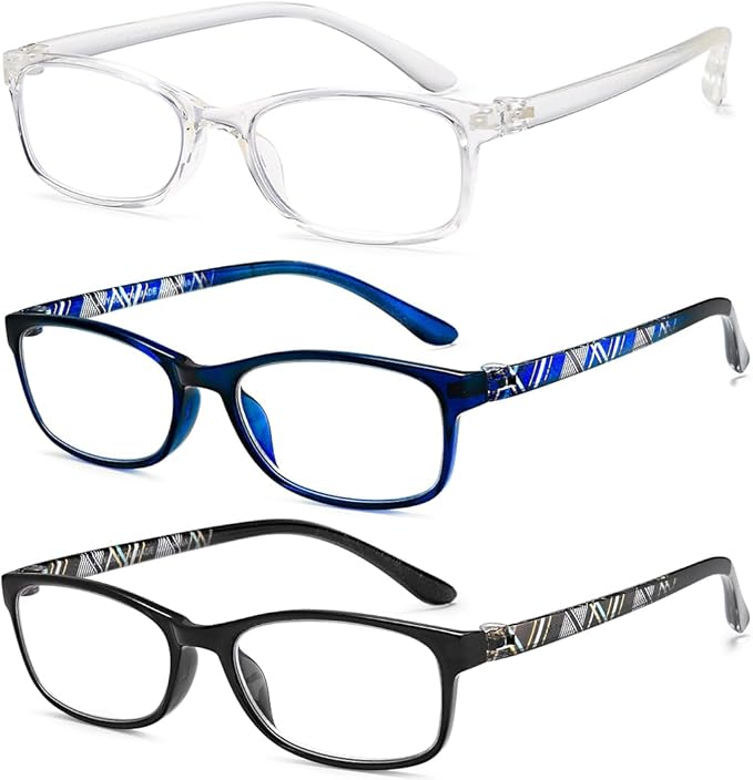 EYEURL Reading Glasses for Women-Blue Light Blocking For Men Women-3 Pack Computer Readers 1.75 Spring Hinge Anti UV Ray/Eye Strain/Glare Eyeglasses