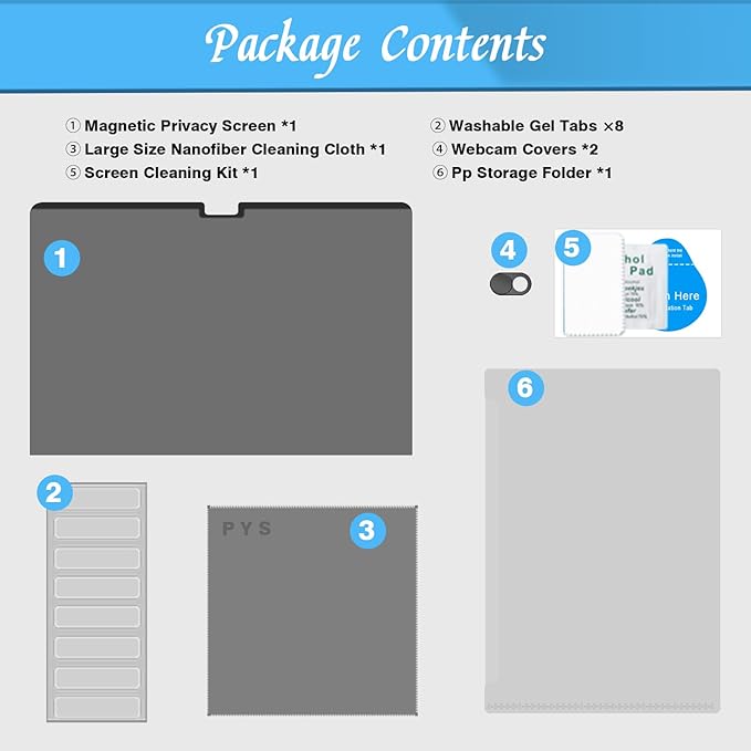 PYS Magnetic Privacy Screen for MacBook Air 15.3 Inch (2025/2024/2023, M4, M3, M2 Chip) - Removable Anti-Glare Protector with Camera Cover Slide, Anti-Blue Light Filter for Mac Air 15.3" Laptop